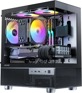 Aqua 3, Custodia Micro ATX, Custodia PC MATX con 3 Ventila ARGB da 120Mm 3 Pin Preinstallata - Foto 1 di 12