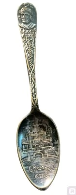 Cuchara de recuerdo vintage coleccionable en Estados Unidos Chicago 1892-3 Feria Mundial Illinois  Foto 1 de 4