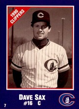 1990 Columbus Clippers Police #7 Dave Sax - NM Baseball Card