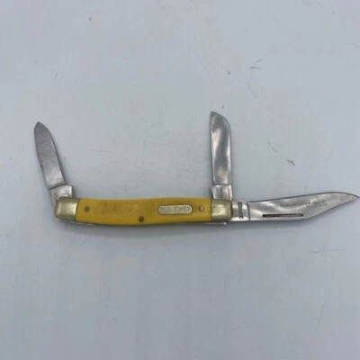 Schrade старый таймер 8OT Stockman нож 55-летие желтый ручки SS лезвие - Изображение 1 из 4