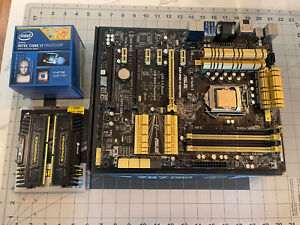 Asus Z87-Pro LGA 1150 Intel Motherboard, CPU i7 4770K, 16GB DDR3 RAM combo used