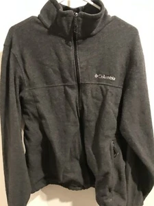 Columbia Jacket Mens Medium Gray Fleece Full Zip Long Sleeve Coat Casual - Picture 1 of 4
