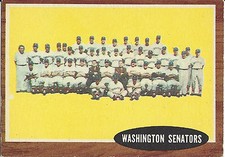 1962 Topps Washington Senators 1961 Team Photo #206