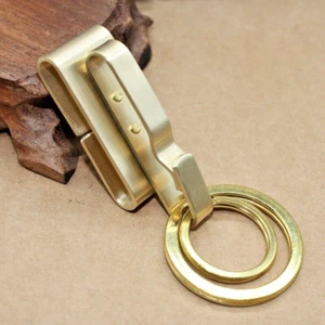 Brass Belt Clip Key Holder Fits For 1.5" Belt Brass Men's Keychains Keyrings EDC - Picture 1 of 6