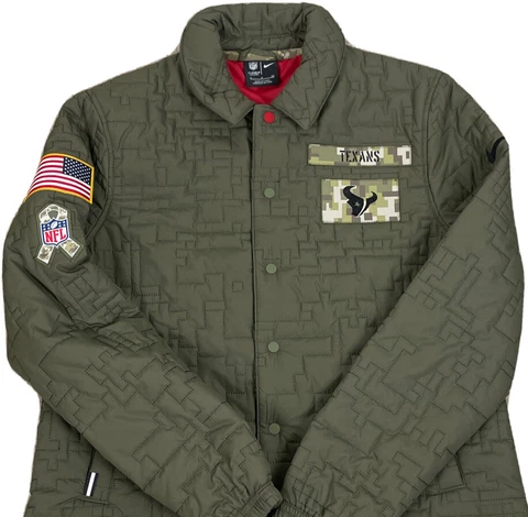 Nike Houston Texans Salute To Service OnField Quilted Puffer Jacket Men's Small Cover