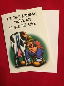 Tarjeta de felicitación traviesa humor divertido broma sarcástica feliz cumpleaños vintage - Imagen 1 de 2