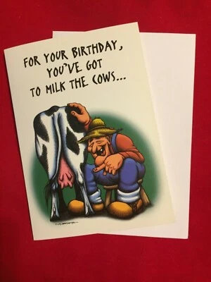Naughty Greeting Card Funny Humor Sarcastic Joke Happy Birthday Vintage - Image 1 of 2