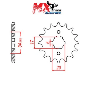 MTX Front Sprocket 12T for Suzuki TS100 1973-1978 10-459-12 - Picture 1 of 1