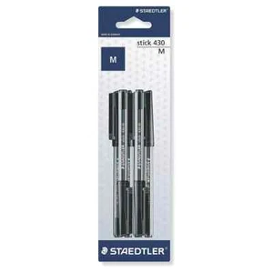 Staedtler | 430 Stick Kugelschreiber mittel schwarz Blisterkarte | Set 6 Stück NEU - Bild 1 von 3