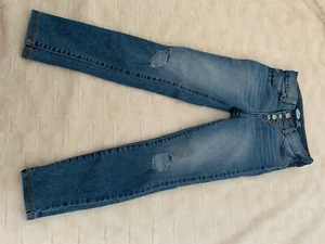 OLD NAVY High-Waisted Rockstar Button-Fly Distressed Jeggings GIRL size 7 NWOT - Picture 1 of 5