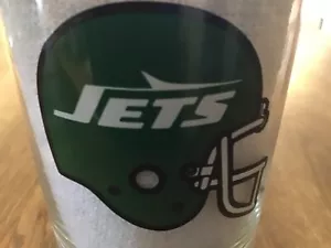 N.Y. Jets NFL Football 1980's Era Collectors Drinking Glass - Mobil Giveaway - Picture 1 of 3