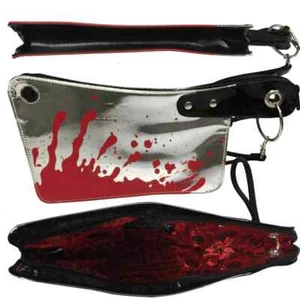 Cleaver Clutch Bag Metallic Blood Splatter Purse Cosplay Costume Halloween - Picture 1 of 3