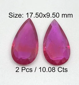 10.08 Ct Fully Luster Pair Ruby Pear Size 17.5x9.5 mm Stone Best For Earring5149 - Picture 1 of 5