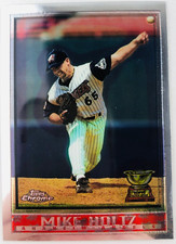 1998 Topps Chrome Mike Holtz #185 Anaheim Angels Baseball Card Rookie