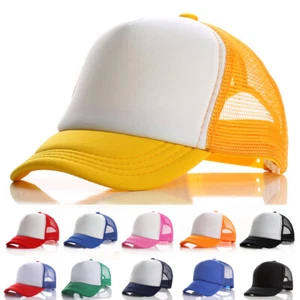 Kids Plain Baseball Cap Adjustable School Girls Boys Junior Childrens Hat Summer - Picture 1 of 31