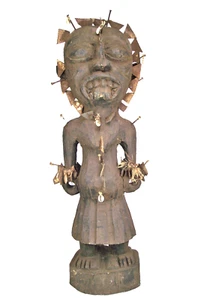 Gran figura de Juju África Congo fetiche Nkisi N`kondi hechizo protector arte  - Imagen 1 de 4