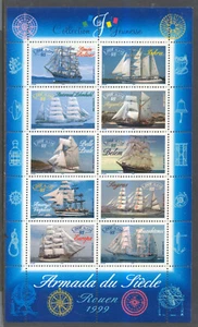 FRANCE BLOC 25 ARMADA DU SIÈCLE, VOILIERS, 1999, NEUF xx, TRÈS BEAU - Bild 1 von 1