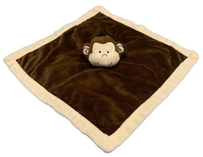 Tiddliwinks Monkey Lovey Security Blanket Chocolate Brown Blankie 13X13 - Image 1 of 4