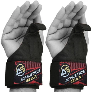 Power Weight Lifting Training Gym Straps Hook Bar Pull Up Wrist Support Gloves - Picture 1 of 9
