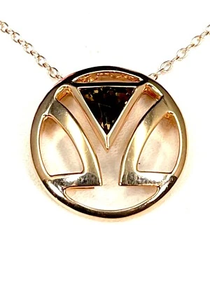 COLLAR CADENA ESTERLINA 925 LE VIAN ROSE GP TOPACIO CHOCOLATE EDICIÓN LIMITADA LOGOTIPO COLGANTE Foto 1 de 4