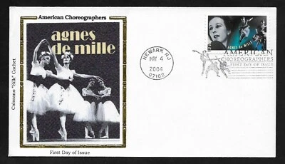 #3842  37c  American Choreographer -Agnes de Mille- Colorano "Silk" FDC - Image 1 of 2