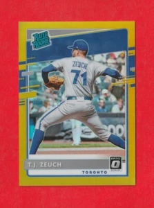 2020 DONRUSS OPTIC GOLD PRIZM RATED ROOKIE T.J. ZEUCH #d 02/10 SSP BLUE JAYS - Picture 1 of 2
