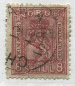 Norway 1867 8 skillings red used - Foto 1 di 1