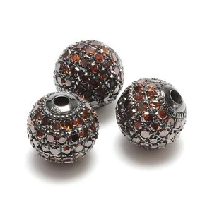 Espaciador de bolas de diamante champán tratado de 1,25 quilates encontrado plata estornino 925 - Imagen 1 de 3