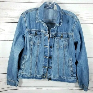 Vintage St Johns Bay Womens Medium Stretch Denim Classic Jean Jacket Juniors - Picture 1 of 6