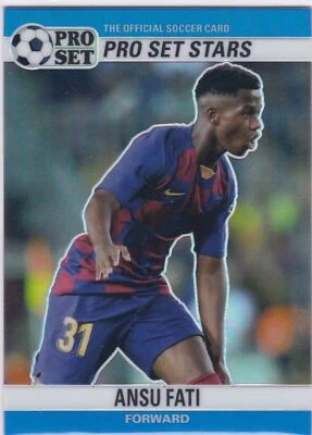 2021 Pro Set Sports Metal Stars Blue Prism #1 Ansu Fati - Barcelona 13/35 - Image 1 of 2