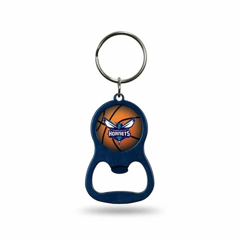 Charlotte Hornets Bottle Opener Keychain Team Color Metal Basketball Cover