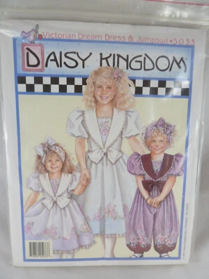 Vintage Daisy Kingdom 5033 Victorian Dream Dress and Jumpsuit pattern Uncut 1991 - Image 1 of 4