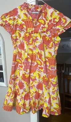CK Bradley Silla Dress Women's Extra Large Falconer Floral White Orange Pink - Image 1 of 4