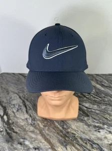 Vintage Nike Hat Cap Dri Fitted Gray Blue Canvas Sportswear Golf Baseball - Picture 1 of 6