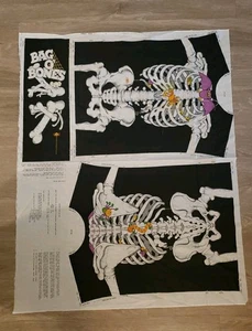 Vtg Cranston Fabric panel Halloween Skeleton Costume Child  - Picture 1 of 5