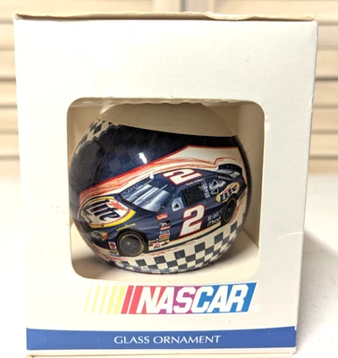 NASCAR Rusty Wallace #2 Miller Lite Ford Glass Ornament 2001 Wincraft Vintage - Image 1 of 4