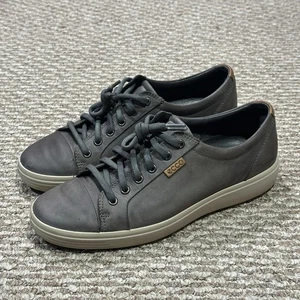 Ecco Men's 8 EU 42 Soft 7 Sneakers Shoes Cap Toe Lace Up Gray Leather/Suede - Picture 1 of 8