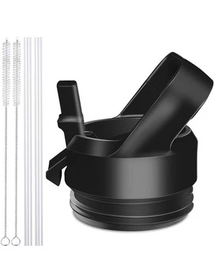 Straw Cap for YETI Rambler Bottle and RTIC Bottle, with 2 Straws and 2 Brushes