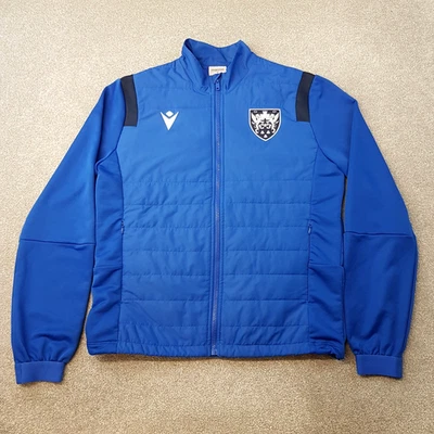 Northampton Saints Mens Jacket Small Blue Rugby Padded Quilted Hybrid Macron - Image 1 of 4