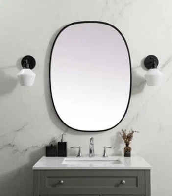 Elegant Lighting MR2B2736 Brynn 27" W x 36" H Modern Oval - Black - Image 1 of 3