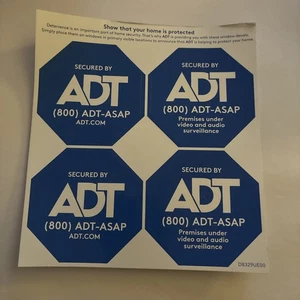 1 Sheet Of 4 Stickers ADT Window/Door Security Stickers Decals Approx 2 Inches - Picture 1 of 1