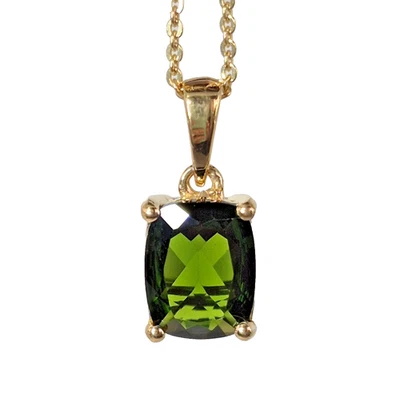 Natural Chrome Diopside Pendant and 20" Chain in Vermeil YG Over Sterling Silver - Image 1 of 4
