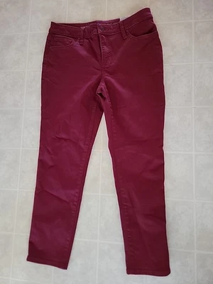 Chico's 0P Girlfriend Ankle Slim Dark Red Stretch Womens Jeans NEW - Image 1 of 4