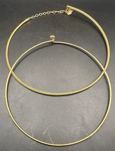Joan Rivers Omega Collares Intercambiables Gargantilla Lote 2 Tono Dorado De Colección - Imagen 1 de 6