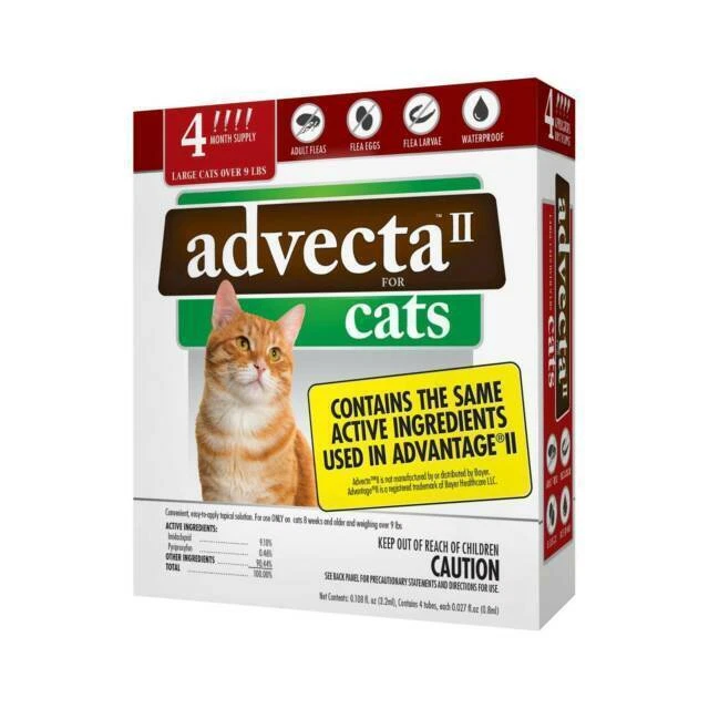 Advecta II Flea and Tick Treatment for Large Cats - 4 Count