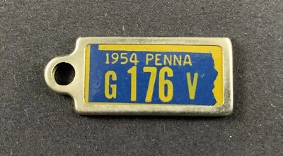 Vintage 1954 Disable American Veterans Pennsylvania License Plate Keychain - Image 1 of 2