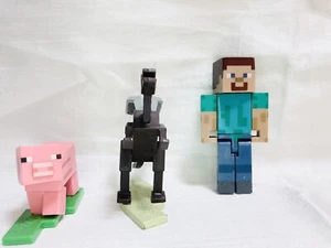 Minecraft Mattel Jazzwares Pig, Steve, Dragon Figures Lot - Picture 1 of 15