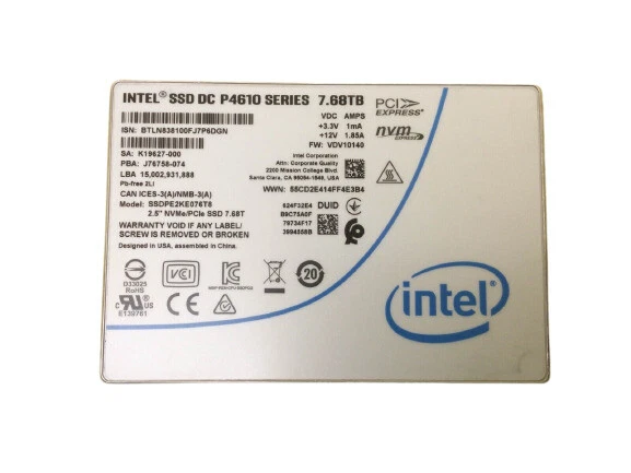 Intel P4610 7,68TB, 2,5 Zoll Interne (SSDPE2KE076T801) SSD