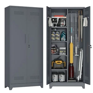 Broom Closet Storage Cabinet,72.8" Utility Tool Storage Cabinet for Home,Garage - Picture 1 of 11