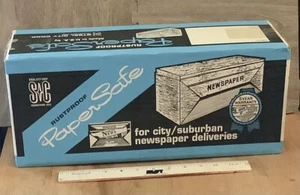 Vintage Newspaper Mailbox Holder PaperSafe Rustproof Steel City Co NOS New - Picture 1 of 5